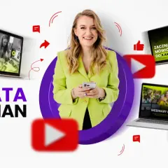 Agata Koman, ekspertka od social mediów, prezentuje swoje kursy online: "Wybitne Insta Stories", "Zacznij mówić do kamery" i "Webinary o Reels".